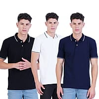 Wemyc Men's Cotton Rich Solid Polo T-Shirt Regular Fit Combo Wemyc Men's Cotton Rich Solid Polo T-Shirt Regular Fit Combo