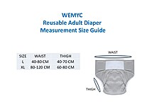 Wemyc Reusable Adult Diaper with adjustable size Wemyc Reusable Adult Diaper with adjustable size