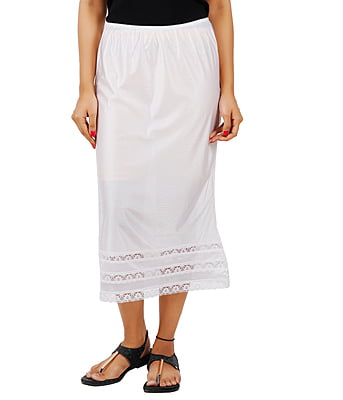 White Half Slip Long Underskirt Undergarments Slip l Soft Satin Skirt Dress Extender for Women