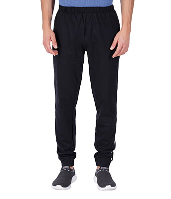 Wemyc Men's Cotton Blend Solid Rib Track Pant | Expandable Elastic Waist Joggers with 2 Pockets | Stretchable Sports Wear Track Pant for Men