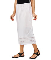 White Half Slip Long Underskirt Undergarments Slip l Soft Satin Skirt Dress Extender for Women