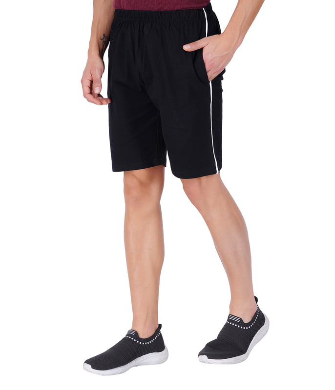 Wemyc Men's Cotton Blend Regular-Fit Plain Shorts | Expandable Elastic Waist Shorts with 2 Pockets | Stretchable Sports Wear Trouser for Men Wemyc Men's Cotton Blend Regular-Fit Plain Shorts | Expandable Elastic Waist Shorts with 2 Pockets | Stretchable Sports Wear Trouser for Men